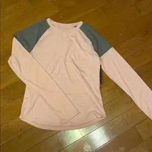 Pink long sleeve with mesh grey on the shoulders